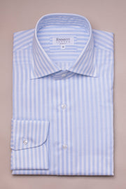 White And Blue Casual Stripe Shirt