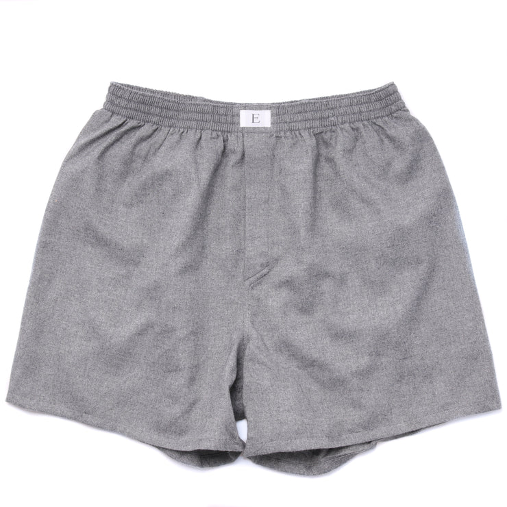 Grey Brushed Cotton Boxer Shorts