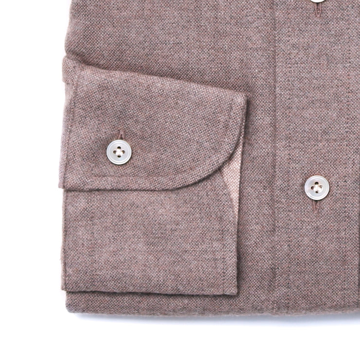 Dark Beige Brushed Cotton Shirt
