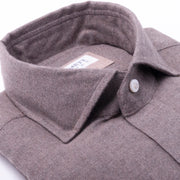 Dark Beige Brushed Cotton Shirt
