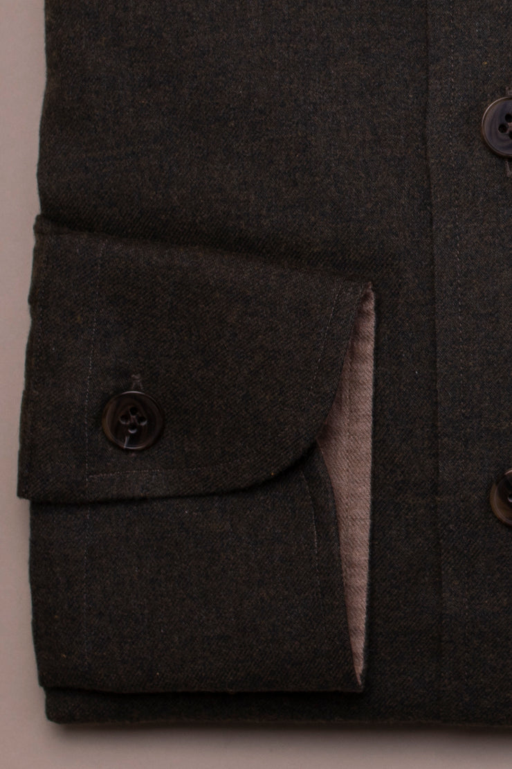 Dark Green Brushed Cotton Shirt