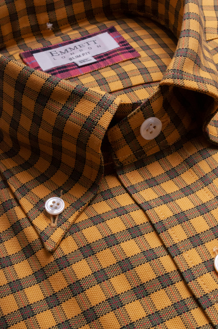 Yellow Oxford Check Shirt
