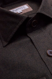 Dark Green Brushed Cotton Shirt