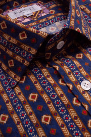 Navy Geometric Print Shirt