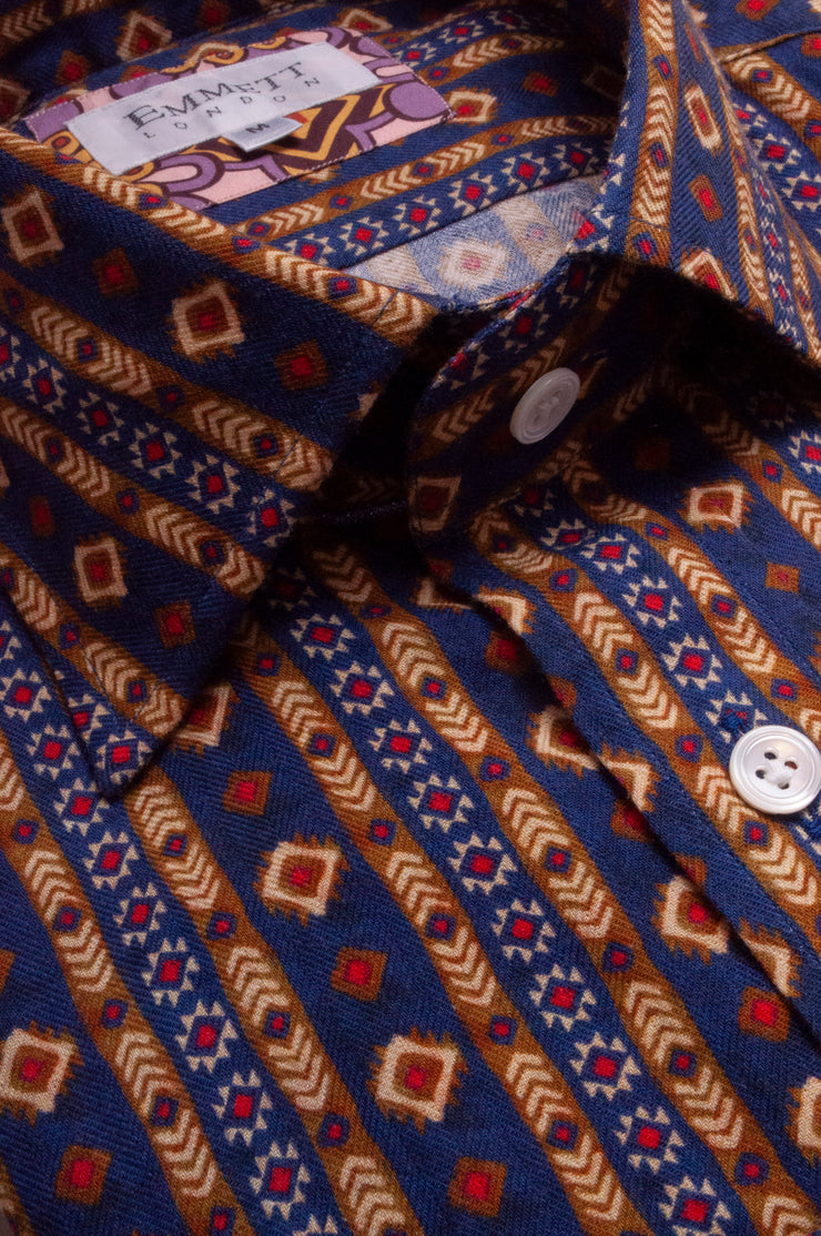 Navy Geometric Print Shirt