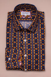 Navy Geometric Print Shirt