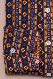 Navy Geometric Print Shirt