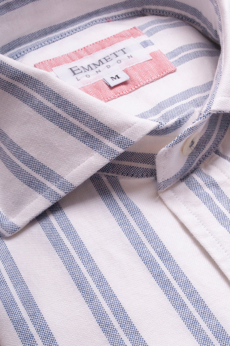 Double Blue Oxford Stripe Shirt