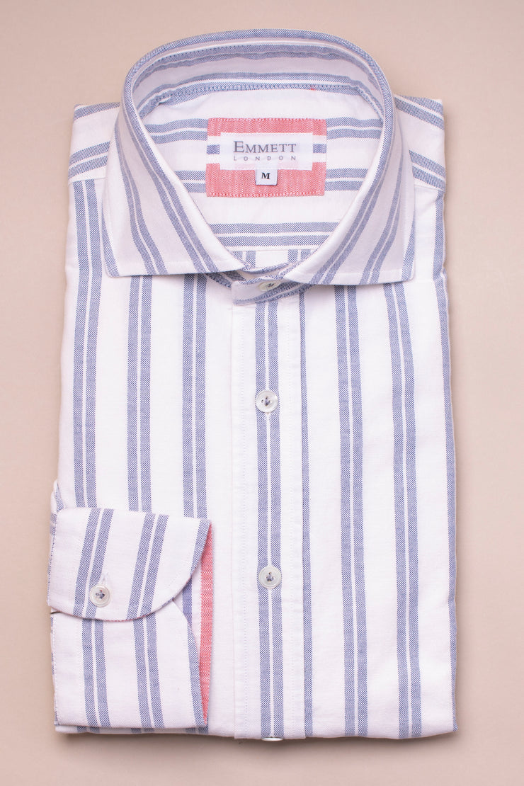 Double Blue Oxford Stripe Shirt