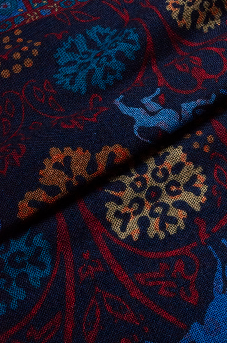 Dark Blue Autumnul Wool Scarf