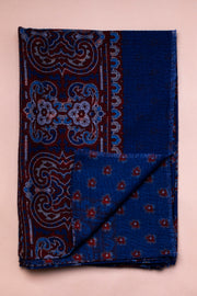 Royal Blue And Red Wool Scarf
