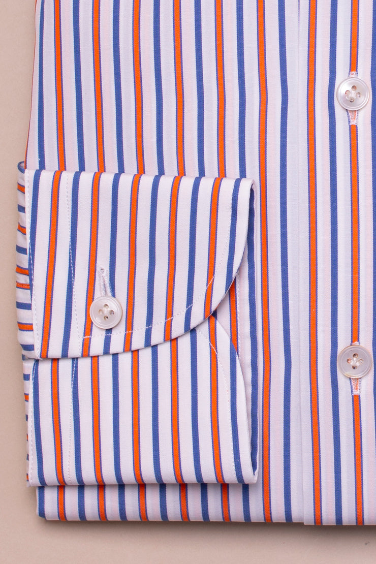 Blue and Orange Striped Shirt