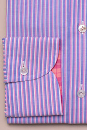 Light Pink And Blue Stripes Shirt