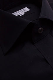Black Poplin Shirt with Black Buttons
