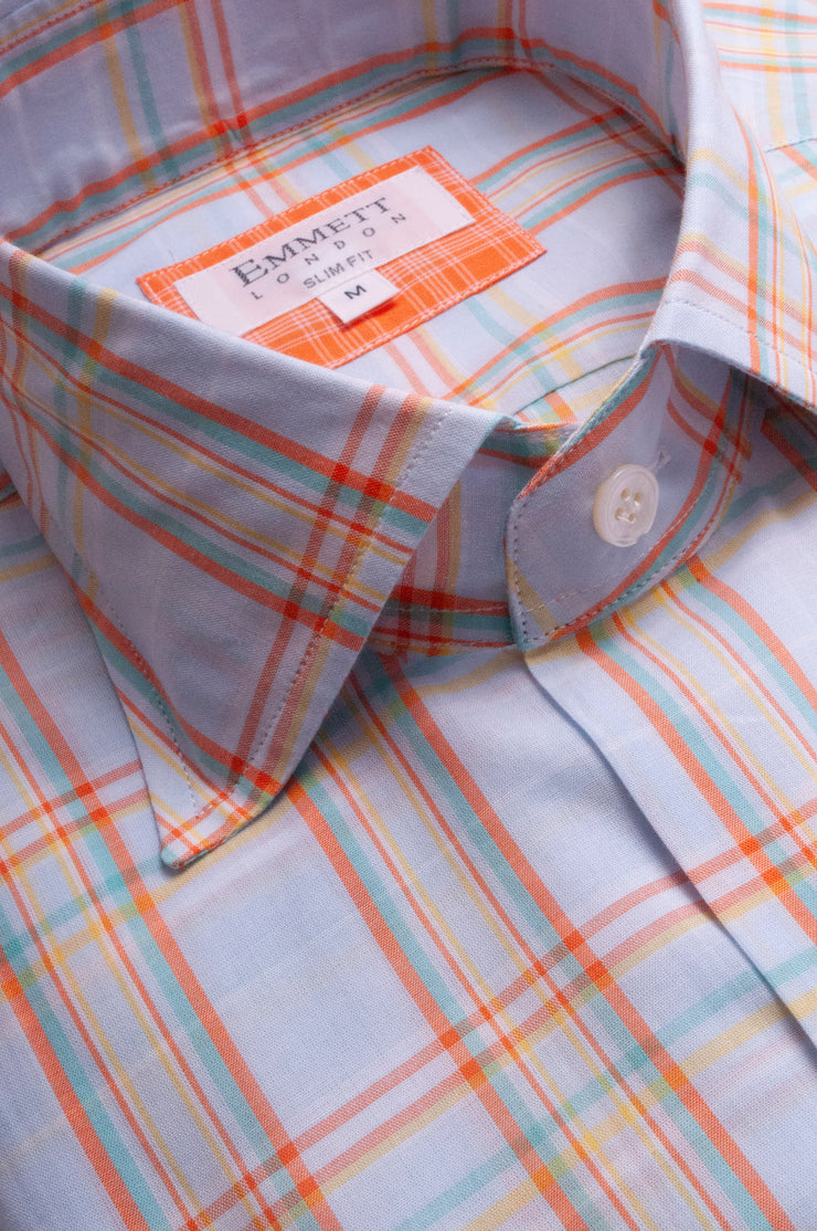 Orange and blue Light Check Shirt