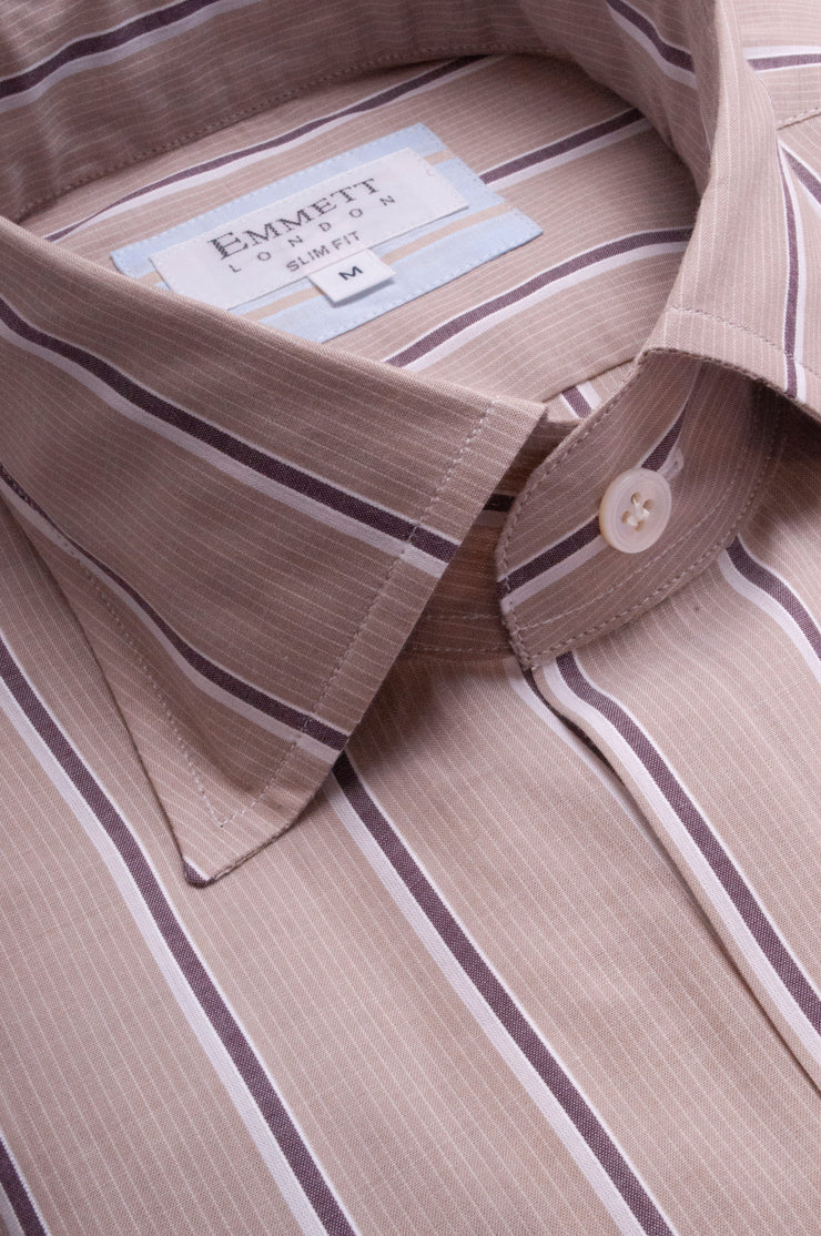 A Super light weight Light Brown Stripe Shirt