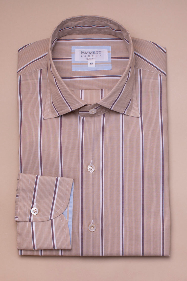 A Super light weight Light Brown Stripe Shirt