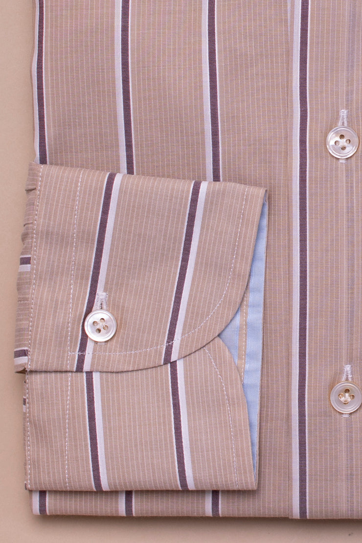 Light Mixed Brown Stripe Shirt