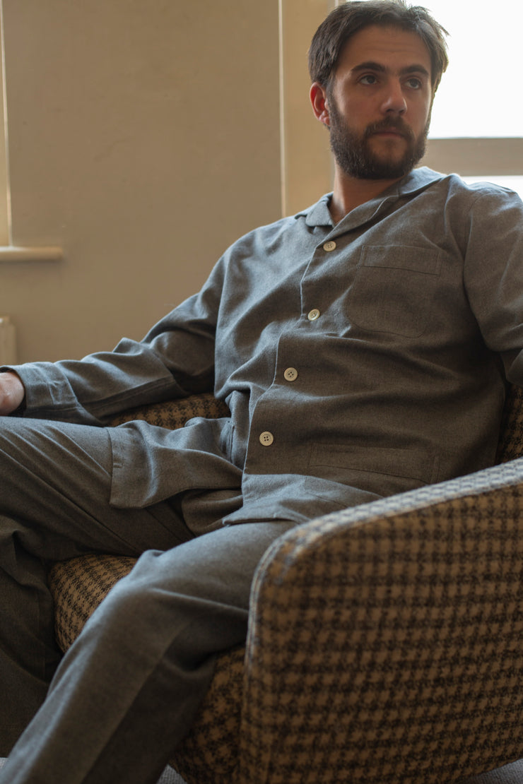 Grey Brushed Cotton Pyjamas