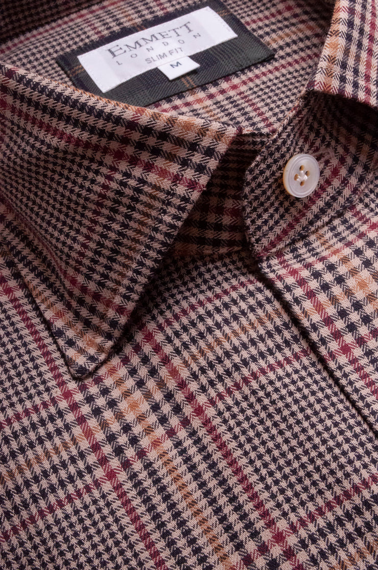 Browns and Red Checked Shirt