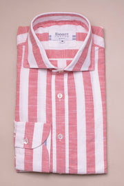 Wide Red and White Stripe Shirt