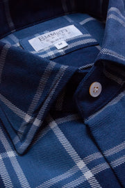 Casual Blue Check Twill Shirt