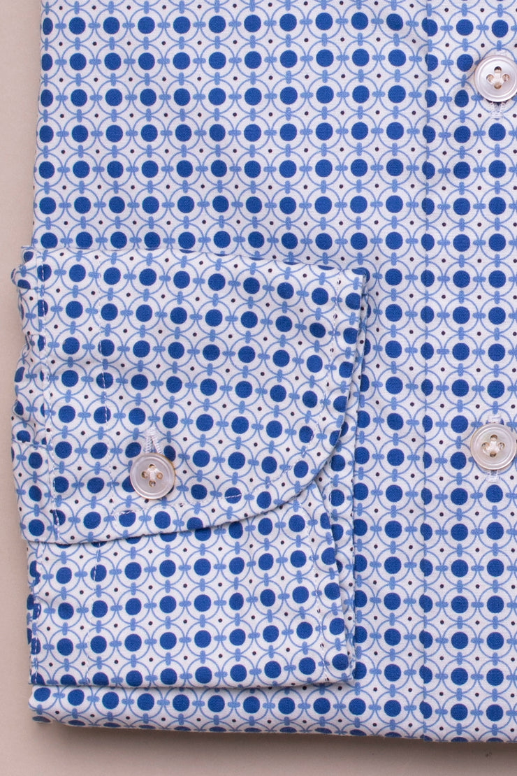 Blue Circle Pattern Shirt