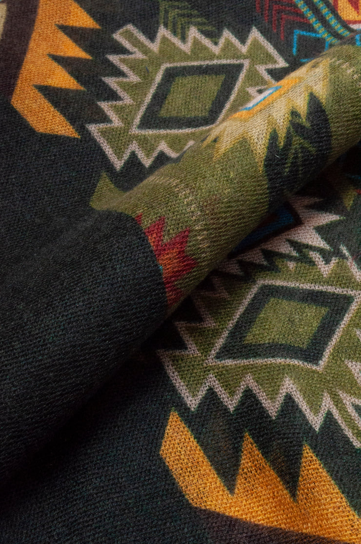 Green Printed Cashmere Scarf