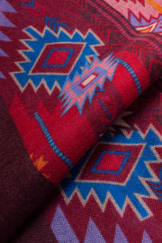 Red Printed Cashmere Scarf
