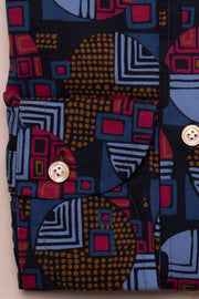 Bold Blue Shapes Printed Shirt