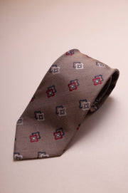Grey With Red Design Tie