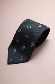 Dark Green And Purple Design Tie
