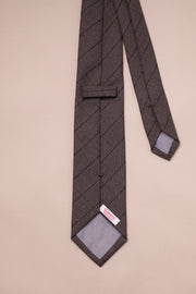 Navy On Grey Striped Wool Tie