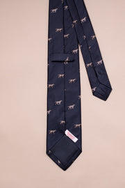 Navy Woven Dog Tie
