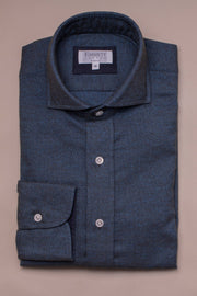 Mid Blue Brushed Cotton Shirt