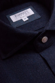 Navy Brushed Cotton Shirt