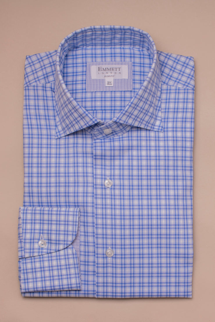 Super lightweight Blue Twill Check Shirt