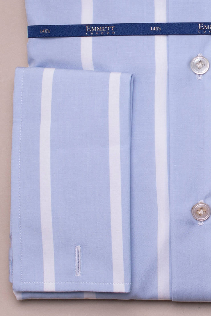 Blue On Blue Striped 140s Shirt