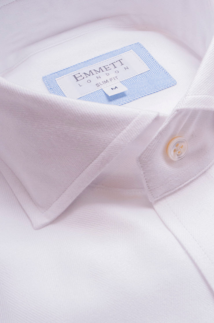Supersoft White Herringbone Shirt