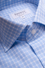 White And Blue Casual Checked Shirt