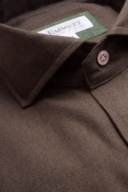 Supersoft Dark Green Herringbone Shirt