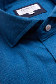 Supersoft Mid Blue Herringbone Shirt
