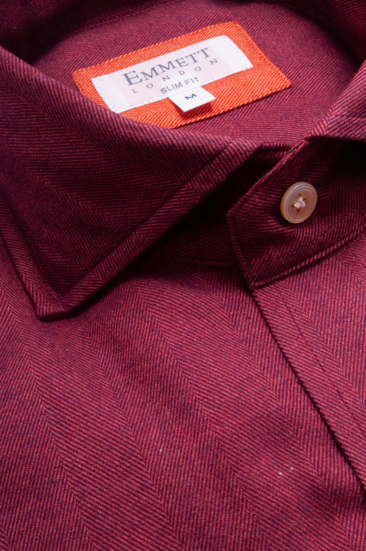 Supersoft Herringbone Red Shirt