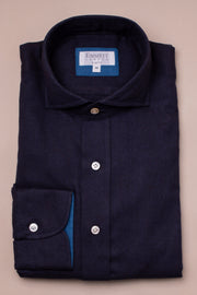 Supersoft Navy Herringbone Shirt