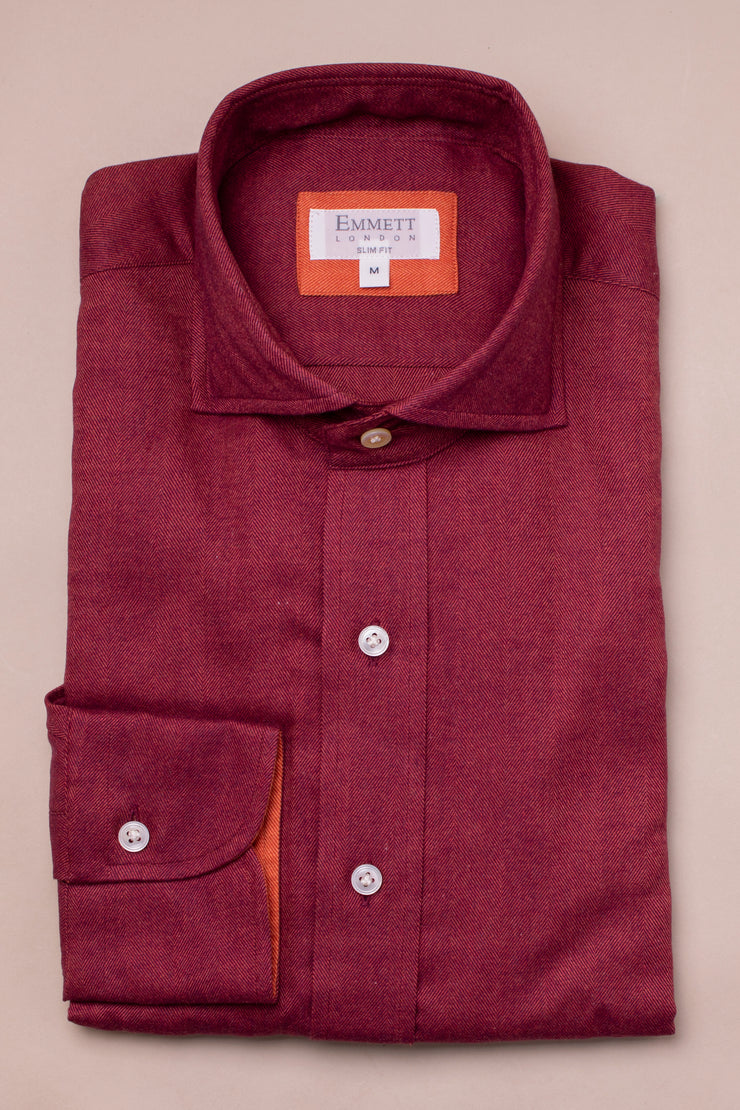 Supersoft Herringbone Red Shirt