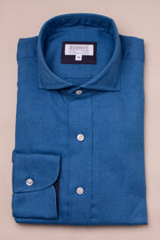 Supersoft Mid Blue Herringbone Shirt