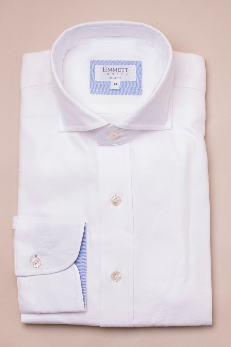 Supersoft White Herringbone Shirt
