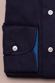 Supersoft Navy Herringbone Shirt