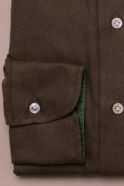 Supersoft Dark Green Herringbone Shirt