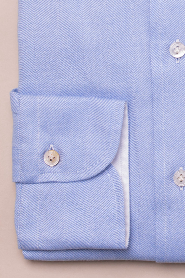Supersoft Blue Herringbone Shirt
